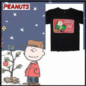 Ugly CHRISTMAS T Shirt S CHARLIE BROWN Open me